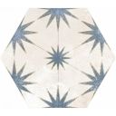 Elise Decor Blue Hexagon Matt Porcelain Tile 228x198mm
