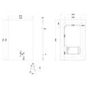 Rione Gold Rectangular Backlit LED Heated Mirror 450x725mm Spec Drawing