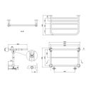 Burlington Strand Chrome Heated Towel Rail 642x404mm