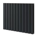 Perth Matt Black Double Vertical Flat Panel Radiator 600x816mm