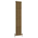 Clement Antique Brass Double Vertical Column Radiator - 1800x380mm