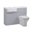 Tavistock Match Gloss Light Grey Left Hand Combination Vanity Basin & WC Unit 1200mm