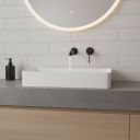 Monica White Rectangular Countertop Basin