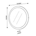 Zia Circle Round LED Illuminated Bathroom Mirror 600x600mm Dimension Drawing