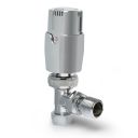 Thermostatic Chrome Angled Pair of Radiator Valves