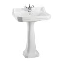 Burlington Edwardian Large Square Basin & Pedestal 1 Tap Hole