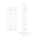 Perth Grey Single Vertical Flat Panel Radiator 1600x610mm