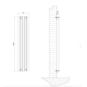Perth White Double Vertical Flat Panel Radiator 1600x340mm