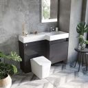 Summers Titanium Grey Left Hand Combination Vanity Basin and WC Unit 1200mm