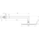 Liva Square Fixed Shower Head Spec Drawing