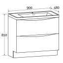 Erin Rosewood Floor Standing Vanity Unit with Link Resin Basin 900mm