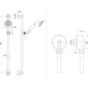 Warwick Brushed Gold Traditional Concealed Valve Shower Pack Spec Drawing