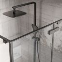 Taylor Black Hinged Shower Door 800mm