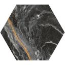Salerno Black Matt Marble Hexagon Tile 198x228mm