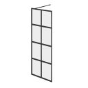 Amien Matt Black Grid Shower Screen 680mm