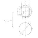 Ekon Round Illuminated LED Heated Bathroom Mirror 700x700mm Dimension Drawing