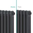 Upton Grey Double Horizontal Column Radiator 600x1010mm