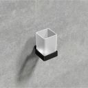 Cubic Matt Black Toothbrush Holder