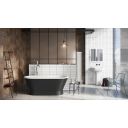 Glendale Matt Black Industrial Freestanding Acrylic Bath 1676x780mm - roomset 3