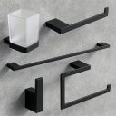 Cubic Matt Black 5-Piece Bathroom Accessory Set
