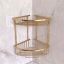Brushed Gold Double Corner Shower Basket