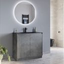 Odion Concrete Floor Standing Vanity Unit with Black Basin 900mm