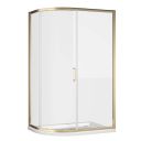Fabio Brushed Gold Sliding Shower Door Quadrant 1400x800mm