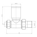 Round Straight Pair of Radiator Valves Spec Drawing