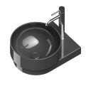Verity Grafite Gloss Wall Hung Round Basin