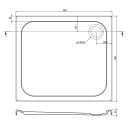 Low Profile Rectangle Shower Tray 900x800mm Spec Drawing