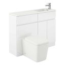 Hudson Gloss White Combination Vanity Basin & WC Unit 1000mm