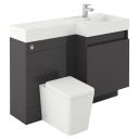 Summers Titanium Grey Right Hand Combination Vanity Basin and WC Unit 1200mm