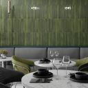 Capri Green Gloss Ceramic Brick Tile - 400x50mm