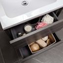 close up of 2 opened drawers