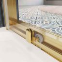 Fabio Brushed Gold Sliding Shower Door Quadrant