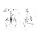 Adonis Chrome Bath Shower Mixer Tap Spec Drawing