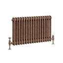 Clement Antique Copper Double Horizontal Column Radiator - 400x785mm