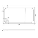 Low Profile Rectangle Shower Tray 1500x800mm Spec Drawing