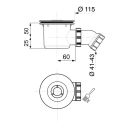 Elle 90mm Fast Flow Shower Tray Waste Spec Drawing