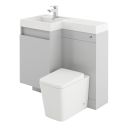 Summers Gloss Light Grey Left Hand Combination Vanity Basin and WC Unit 900mm