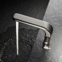 Dark and dramatic lifestlye image of the Manisa Brushed Nickel Basin Mono Tap