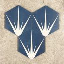 Lotus Hex Matt Blue Hexagon Porcelain Tile - 198x228mm Configuration 3