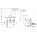 Burlington Kensington Chrome Wall Mounted Bath Shower Mixer Tap with S Adjuster