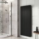 Perth Matt Black Double Vertical Flat Panel Radiator 1600x610mm