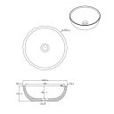 Brava Stone Textured Round Countertop Basin Spec Drawing