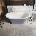 Glendale Matt Grey Industrial Freestanding Acrylic Bath 1676x780mm - roomset 2