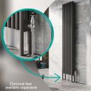 Upton Grey Triple Vertical Column Radiator 1800x380mm
