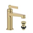 Downton Brushed Gold Ribbed Basin Tap & Waste