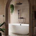 Aqualisa S3 Matt Black Smart Digital Shower Triple Outlet (Slide Rail Kit, Fixed Wall Head, Bath Filler) HP/Combi