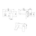 Zena Matt Black Wall Mounted Basin Mixer Tap